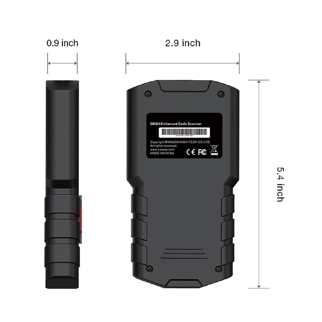 YA-201 OBD2 Car Auto Diagnostic Tool Fault Error Codes Read Clear OBD Automotive Scanner Support for Multiple ECU Modules 12V
