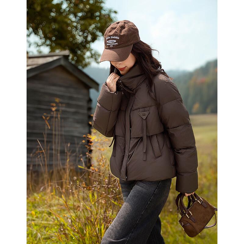 Demana Damen Kurze Daunen-Pufferjacke 90% Daunen