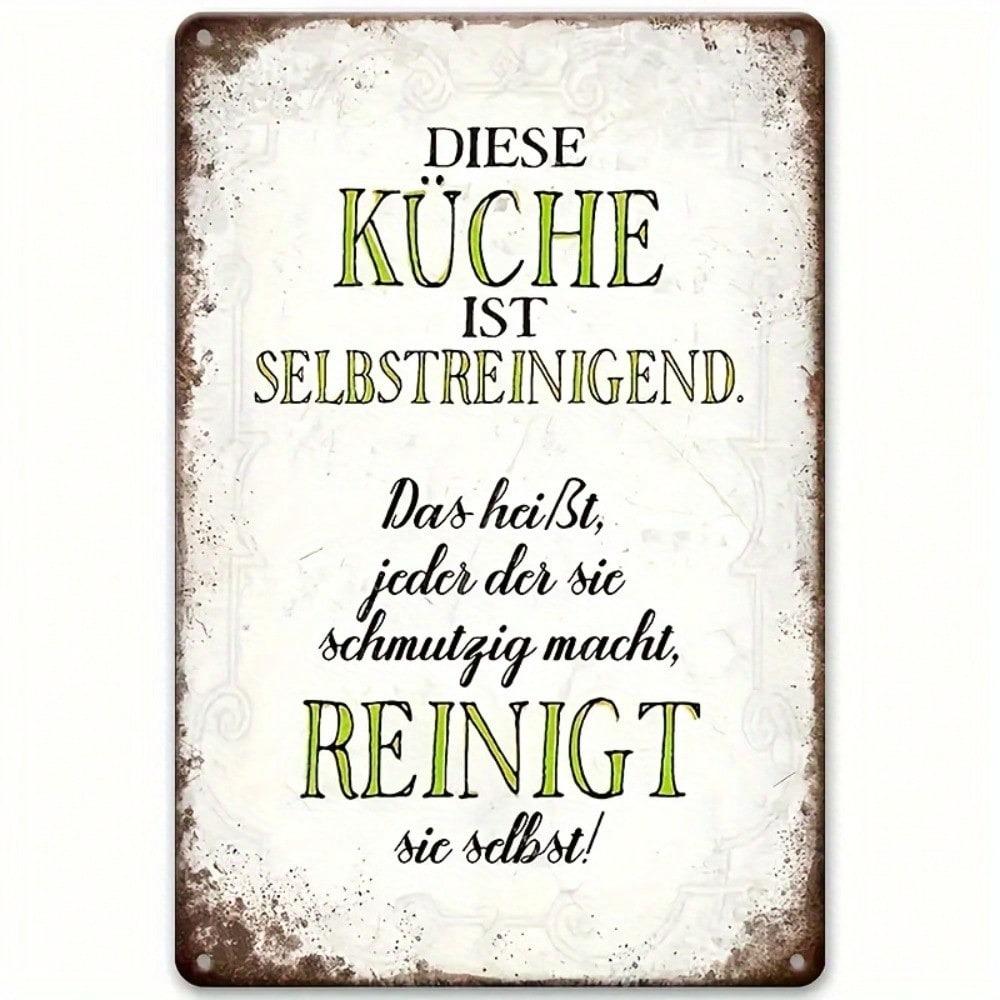Vintage Metal Wall Art German Quote Kitchen Sign Rustic Farmhouse Decor