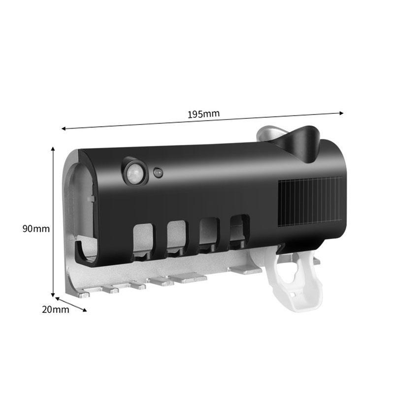 Solar Energy UV Toothbrush Holder Double Layer Punch-free Sterilizer Automatic Toothpaste Dispenser for Bathroom Accessories