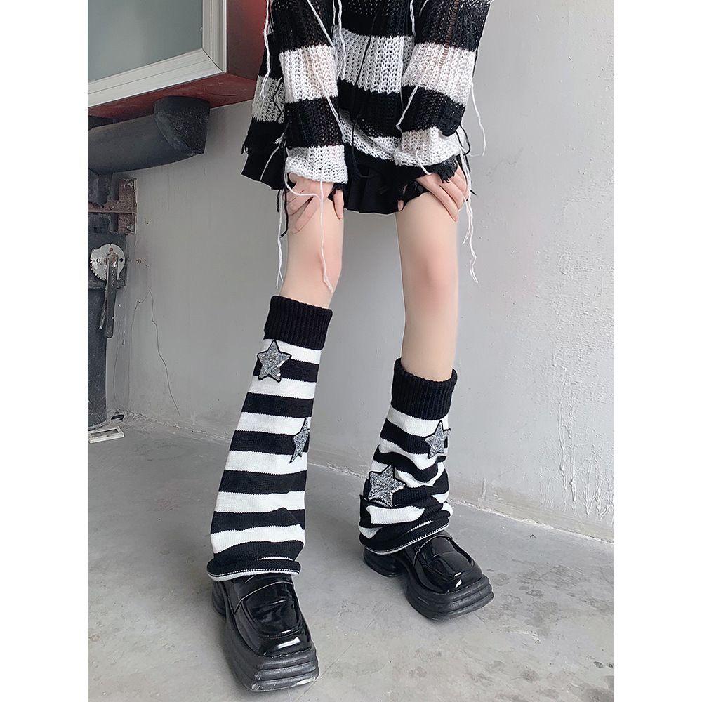 Y2K Black Star Women’s Slouchy Calf Socks & Leg Warmers