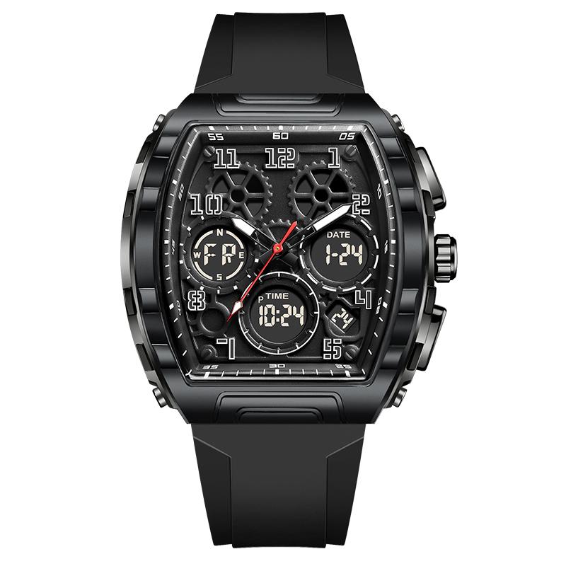 FOXBOX Top Brand Luxury Watches Men Dual Display Military Watch Luminous Waterproof Clock Business Casual Quartz Mens Wristwatch
