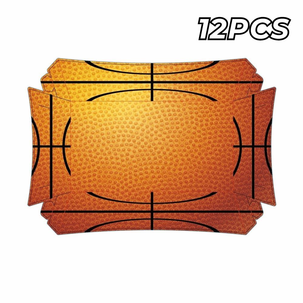 12Pcs Football Theme Paper Food Trays Paper Basketball Baseball Theme Snack Tray Multifunctional Disposable Tableware