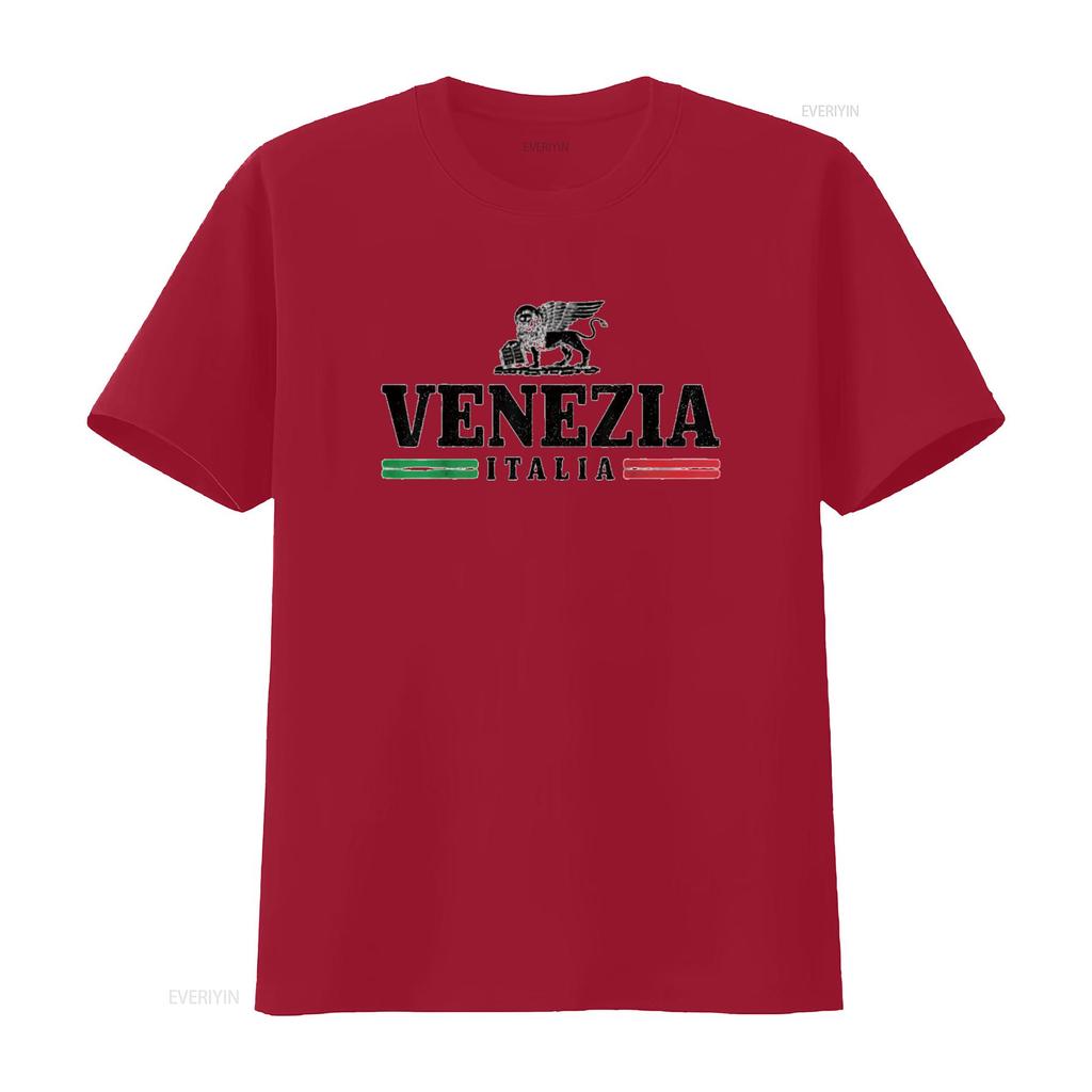 T-shirt da uomo Venezia Italia Vintage Venice Italy Souvenir Bandiera Italiana Bianca L vintage Lavata Elasticizzata streetwear