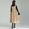 2025 Autumn/Winter Wool A-Line Dress with Bow Detail - Loose Fit & Slimming Suspender Skirt