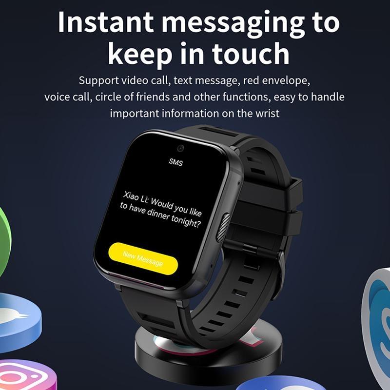 Rainbuvvy Q668 4G Akıllı Saat Telefon 1,99 inç ekran Android 9.0 Dört Çekirdekli 2GB RAM 16GB ROM 930mAh WIFI 5MP Çift Kamera Zarif Saat