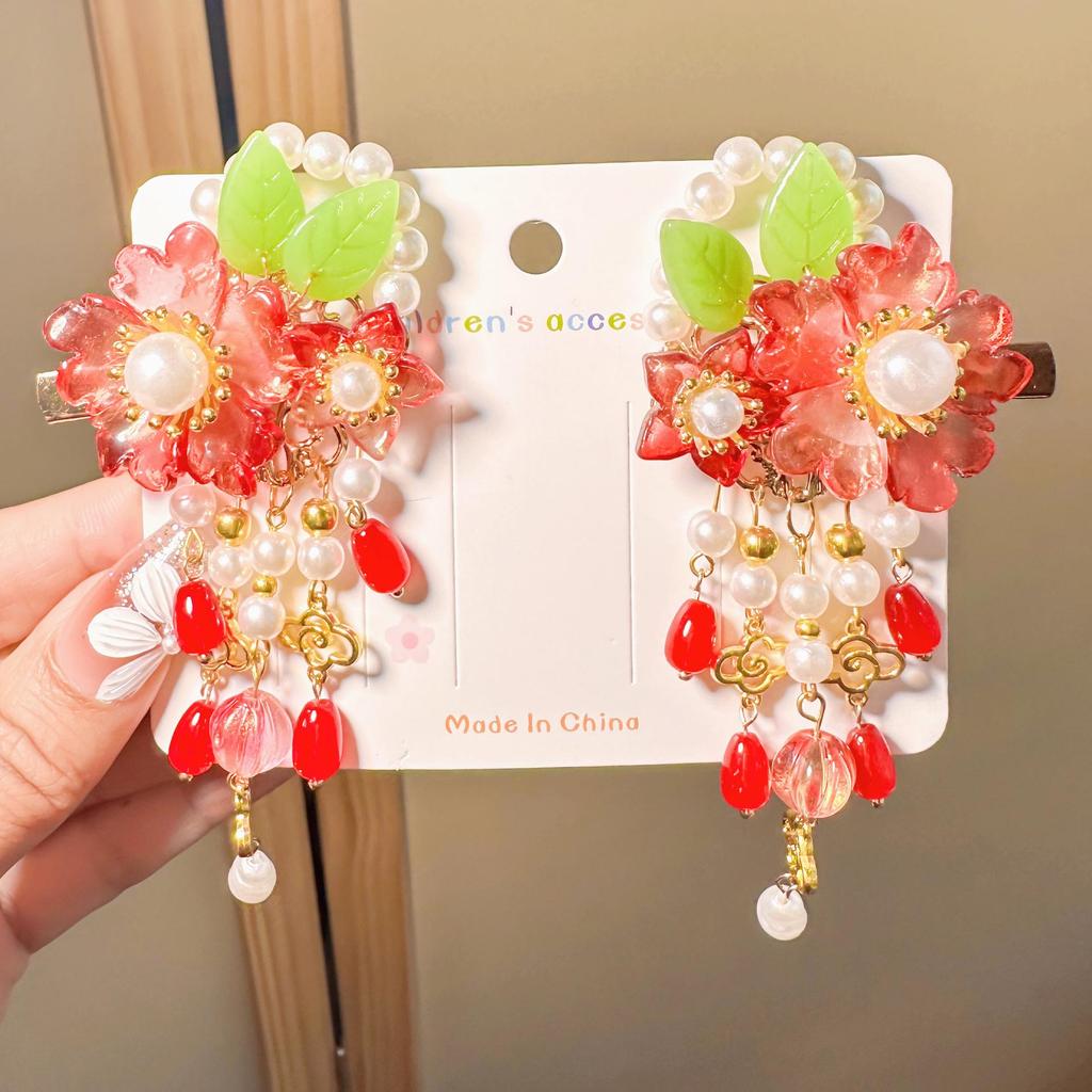 Kids' Classic Hanfu Hair Clip: Fairy Bow Tassel Hairpin for Girls