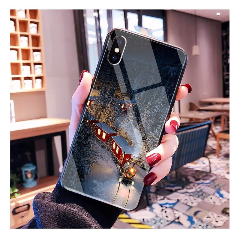 Winter Christmas Glass phone case For Samsung S25 S24 S23 S22 Ultra S24 Plus A55 A16 A54 A15 A56 A36 S25 FE