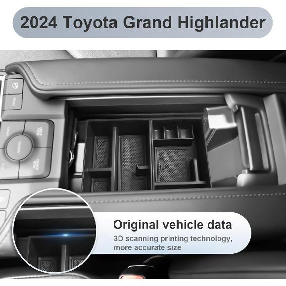 Applicable 2024 Toyota Highlander Dashboard Storage Bag 2024 Grand Highlander(Mixing)Console Tray 2024 Grand Highlander Accessories with Coin and
