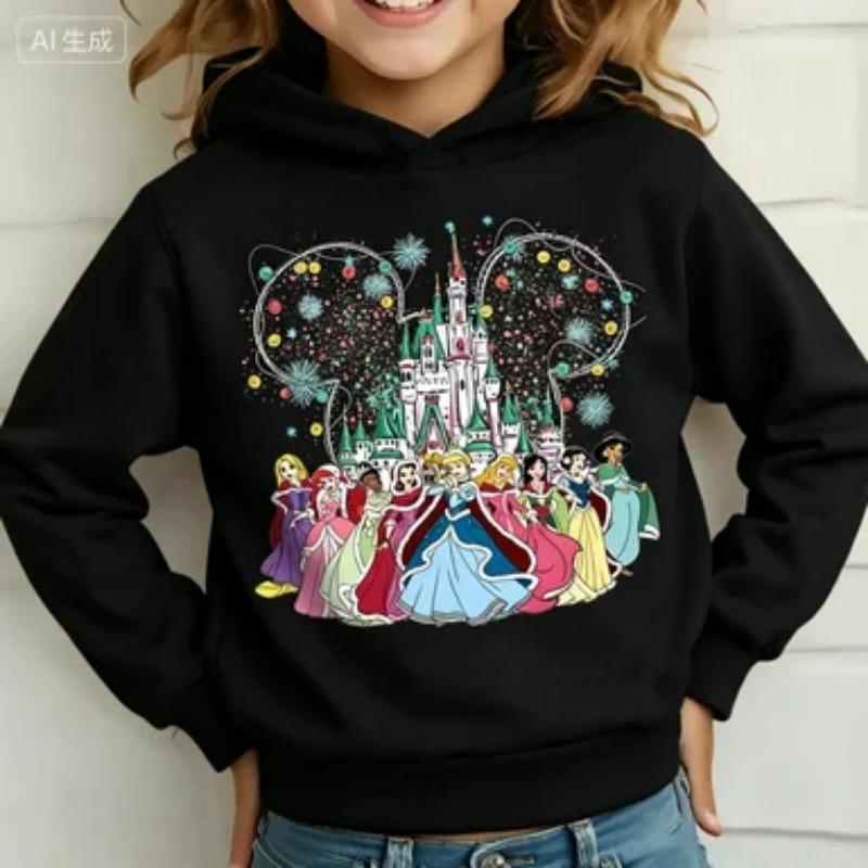 Princesses' Winter Wonderland Children's Long-sleeved Hooded Sweatshirt Boys and Girls