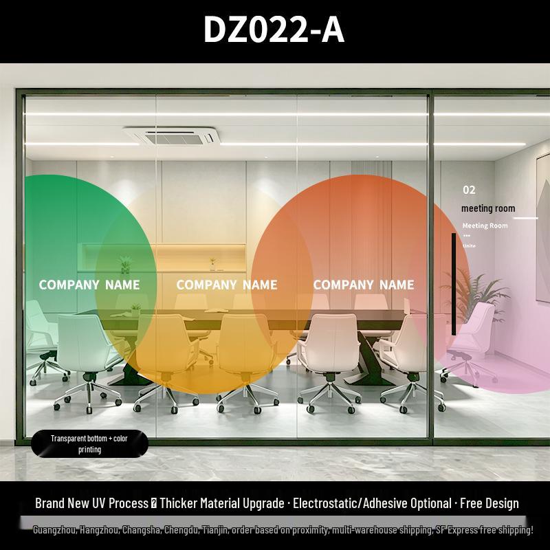 Ultra-Transparent Gradient Glass Film: Round Removable Office Partition Sticker