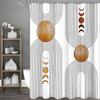 Mid-Century Modern Böhmisk Abstrakt Båge, Enkel, Beige, Minimalistisk Duschdraperi, Dekorativt Duschdraperi för Badrum, Vattentä