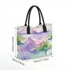  Watercolor Landscape Tote Bag Large Capacity Casual Shoulder Bag for Daily Shopping Travel