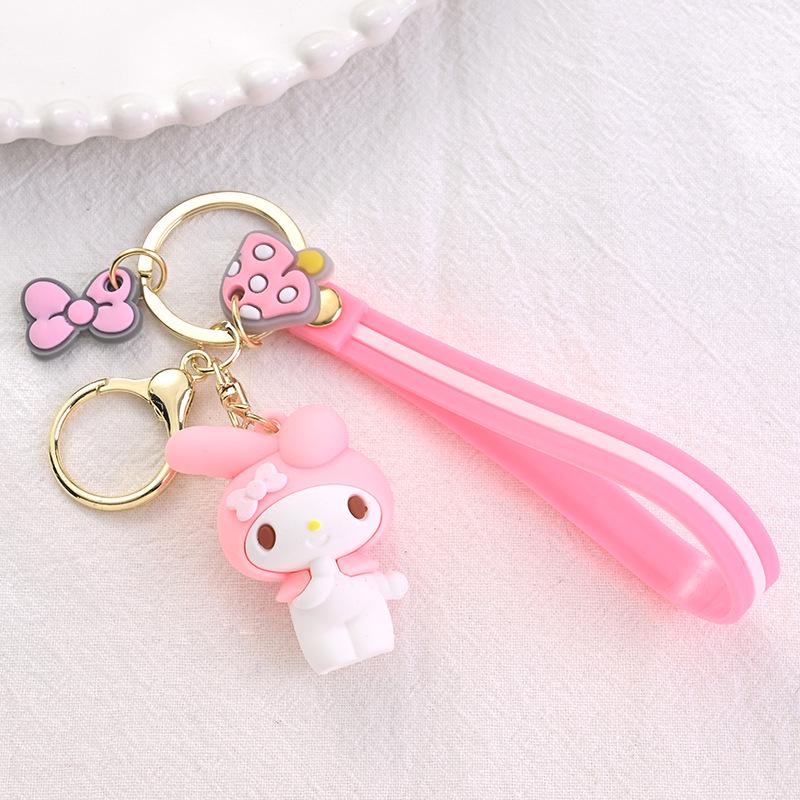 Sanrio Cartoon Cute Melody & Kuromi Pendant Keychain Doll