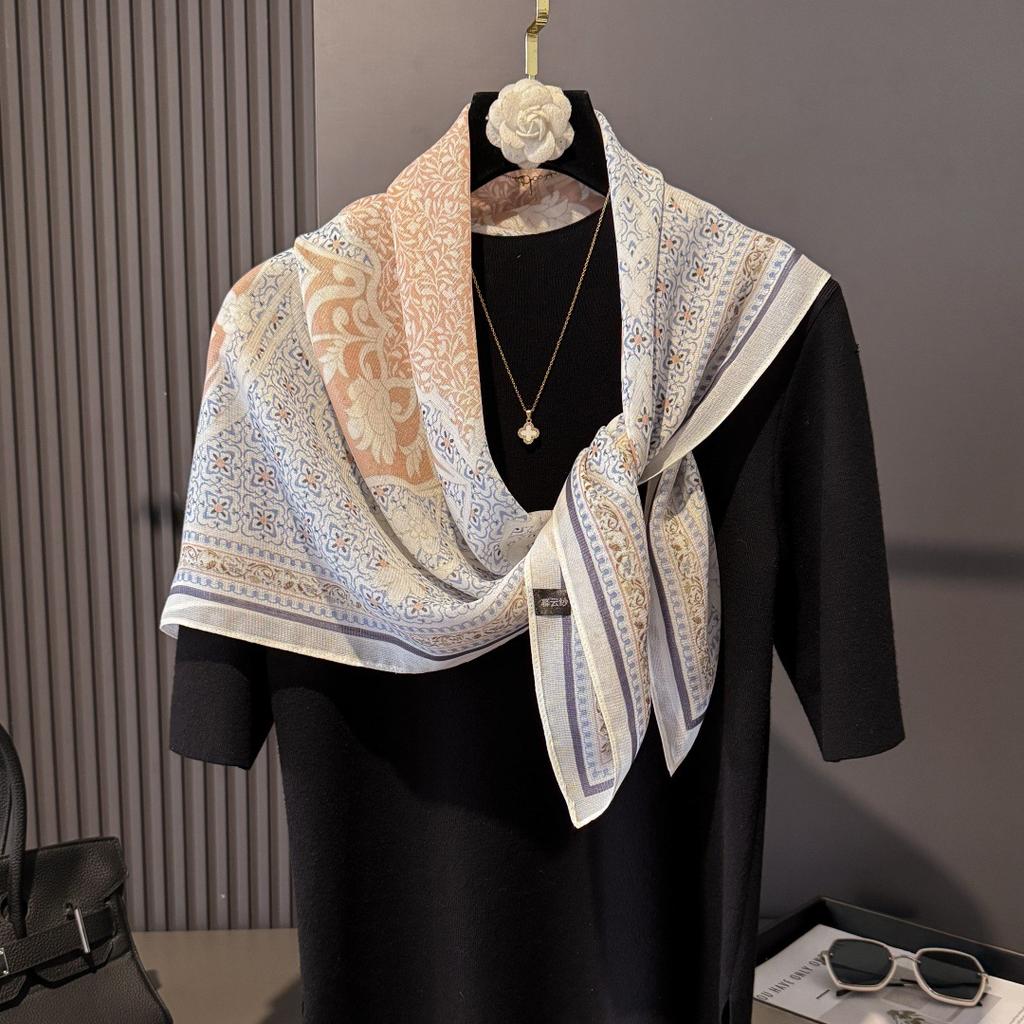 Floral Printed Square Bali Scarf For Women All Season