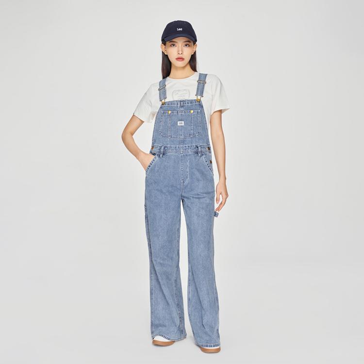 Lee Mid-Fit Wide-Leg High-Waisted Overalls Women Overalls LWB007752203487A07935