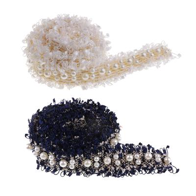 2 Yards Perlenband Spitzenbesatz Nähen auf Kleidungsdekoration