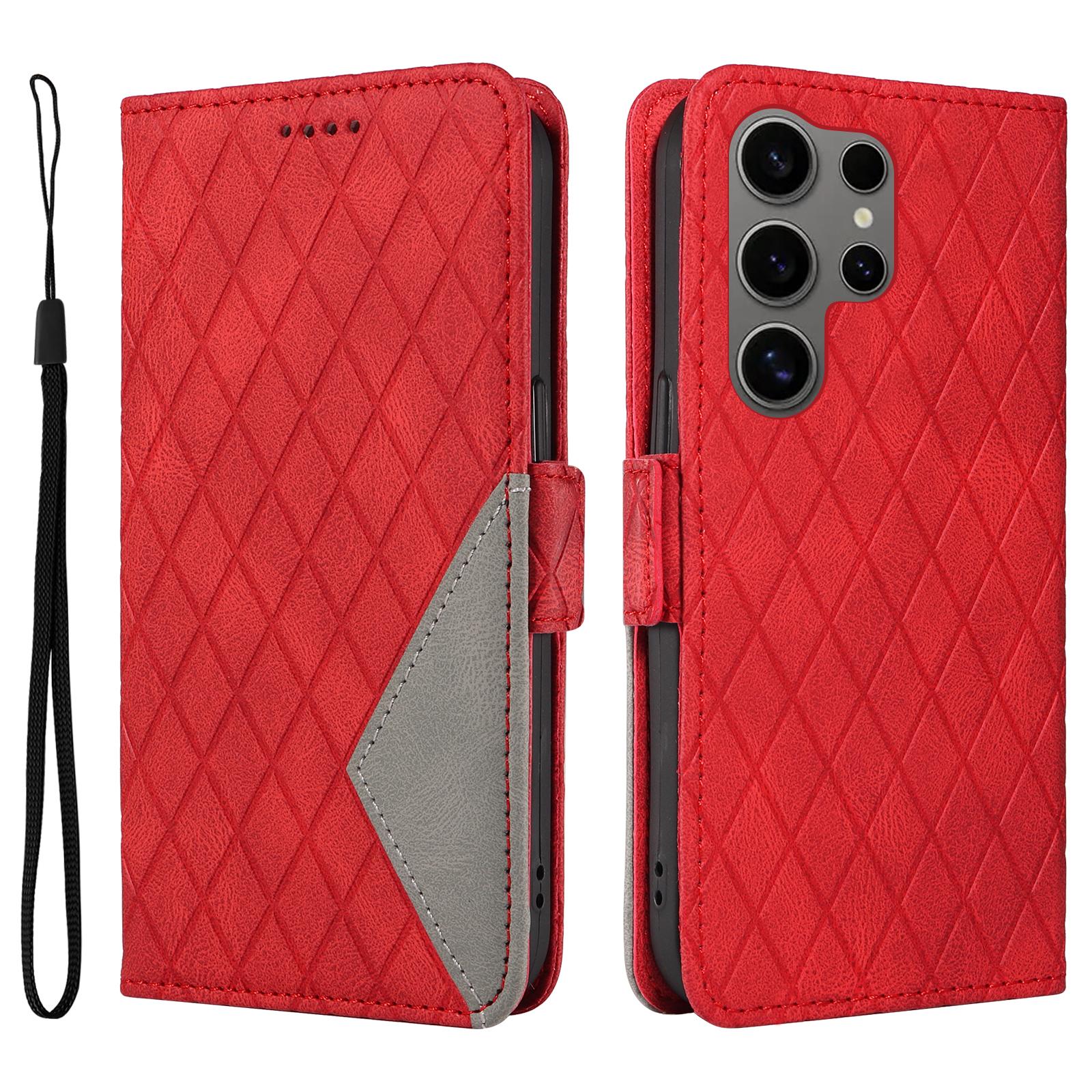 

Чохол-книжка з ромбоподібної PU шкіри для Samsung Galaxy S25 Ultra C