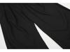 Lu Sheng Unisex Black Striped Wide-Leg Trousers with 3D Slimming, American Style, Drape Silhouette