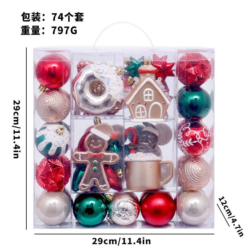 Christmas Baubles Set Ins European Gingerbread Man Painted Ornaments Xmas Tree Hanging Decorations