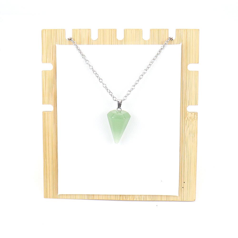 Natural Stone Crystal Cut Tapered Hexagonal Pillar Bullet Head Pendulum Necklace Pendant N631