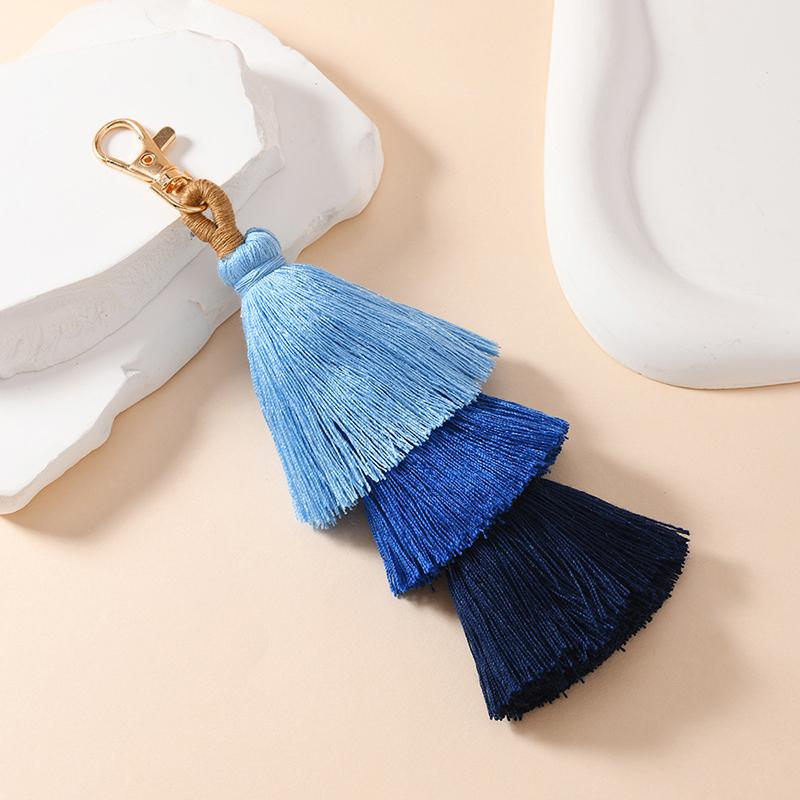 Three-Layer Cotton Thread Fringed Bag Pendant Ethnic Style Keychain Bohemian Style 3-Layer Ear Pendant Bag Parts & Accessories