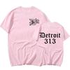 Large Cotton Men's D12 Band Rapper Eminem T-shirt Detroit Michigan 313 Printed T-shirt Men's Fashionable Casual T-shirt Top