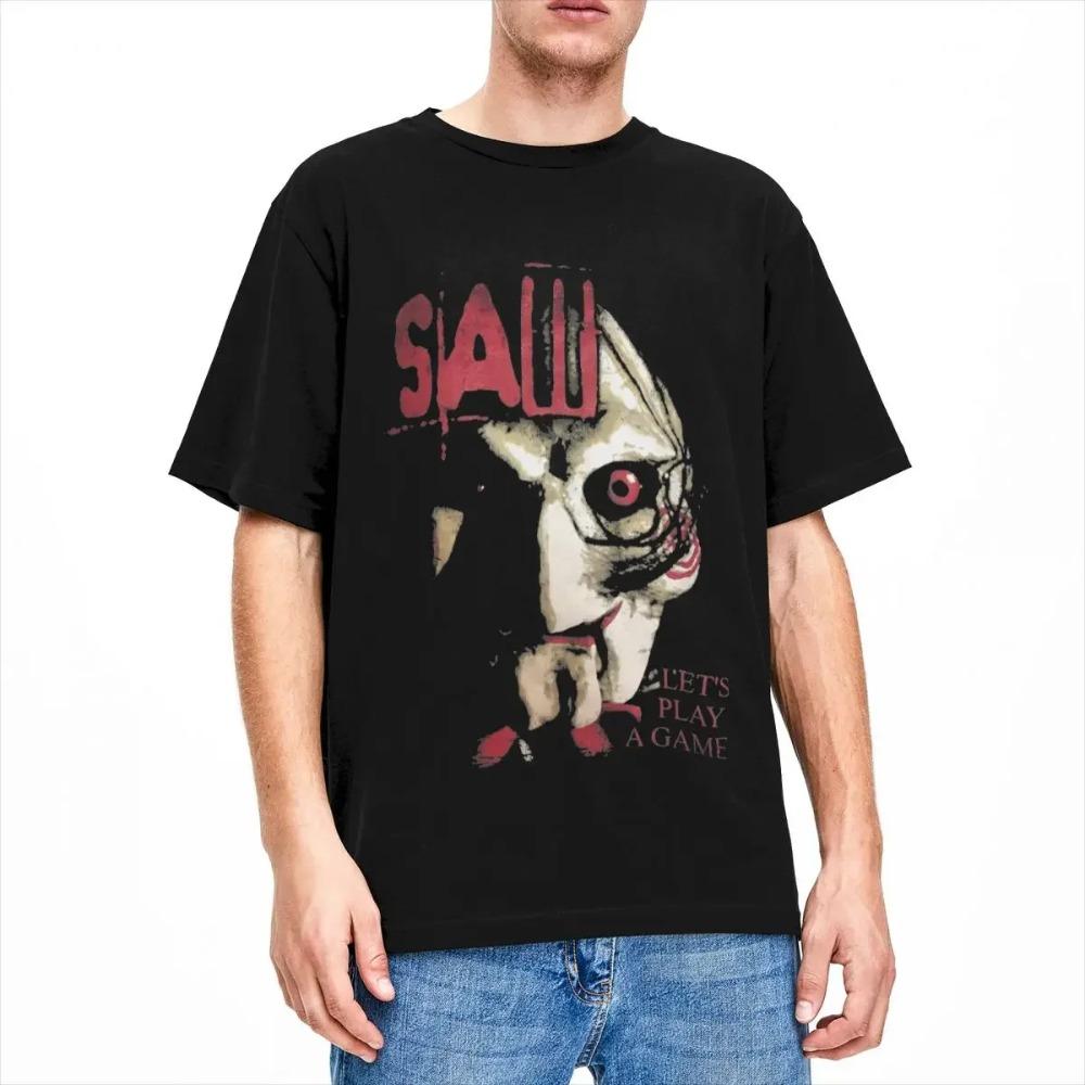 

Мужские Женские Пила X Фильм ужасов Давайте поиграем Футболки Аксессуары Юмор Хлопковые Футболки Футболка Одежда Классика XXXXXL чёрный
