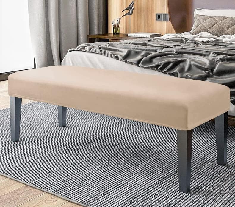 1pc Solid Colour Silver Fox Plush Bench Cover, Warm Chair Covers for Hotel Bedroom, Living Room, Winter Dustproof Cushion Covers