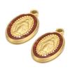 1 Piece 304 Stainless Steel Charms Gold Plated Oval Jesus Enamel Pendants For DIY Necklace Jewelry Making 10mm x 18mm