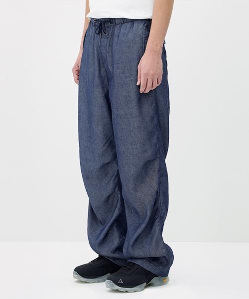 ERRORS EXCEPTED Pt883Bl Linen Parachute Pants (Blue)