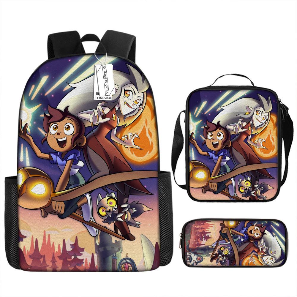 Luxury Novelty Peculiar Cool Owl Magic Club 3D Print 3pcs/Set Pupil School Bags Laptop Daypack Backpack Lunch Bag Pencil Case