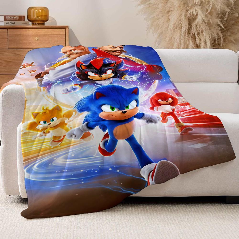 Movie S-Sonices T-The H-Hedgehog 3 Blanket For Sofa Office Bed Plane Travel Sleep Read Relax Camping Soft And Warm