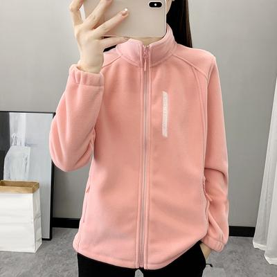 Frühling Herbst und Winter Polar Damen Fleecejacke Damen Outdoor Sport Warmer Pullover Oberteil Verdickt Stehkragen Strickjacke Kleidung