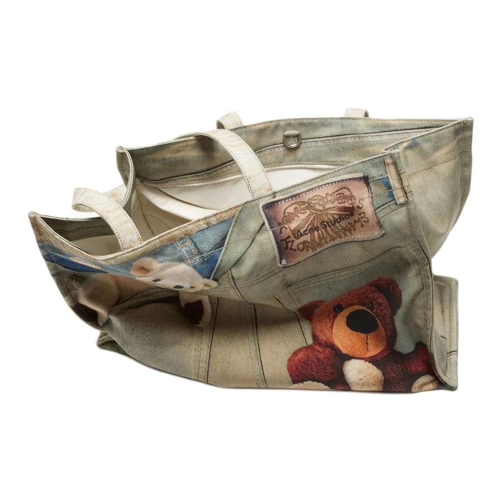 Acne Studios Logo Embossed Design Tote Bag Unisex Tote Bags Blue C10287863