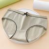 Girls' Korean Style Mid-Waist Ribbed Triangle Panties - Soft & Breathable