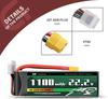 Lipo Battery 6S 22.2V 1100mAh 120C with XT60 Connector – High Power for RC Models – Soft Case, Silicone Wire