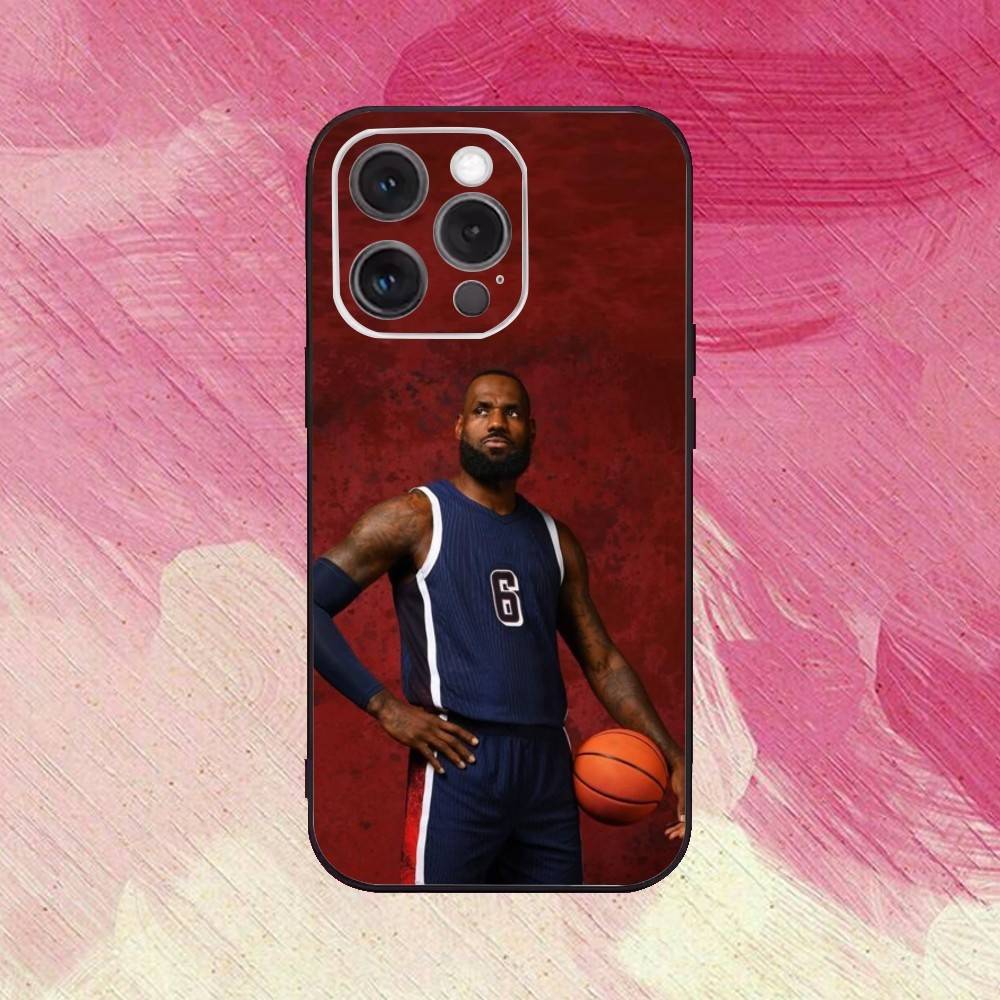 Basketball L-Lebron James 23 Phone Case For iPhone17,16,15,14,13,12,11 Plus,Pro Max Soft Black Cover