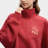 Fila Original Peony Half-Zip Classic Vintage Minimalist Casual Comfortable Versatile Sweatshirt Unisex Sweatshirt Red F51U619204FRD