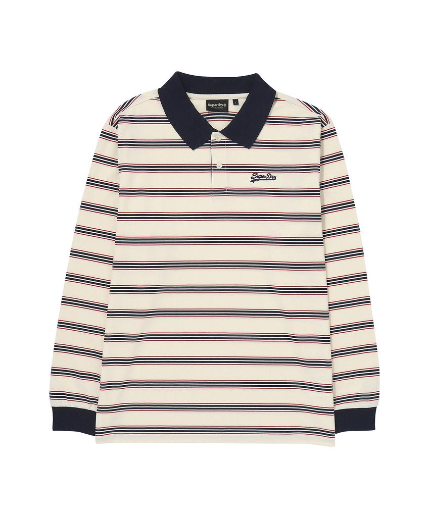 Syupeodeulai Mehrfarbig gestreiftes Poloshirt Elfenbein Sduipdp27Ivr