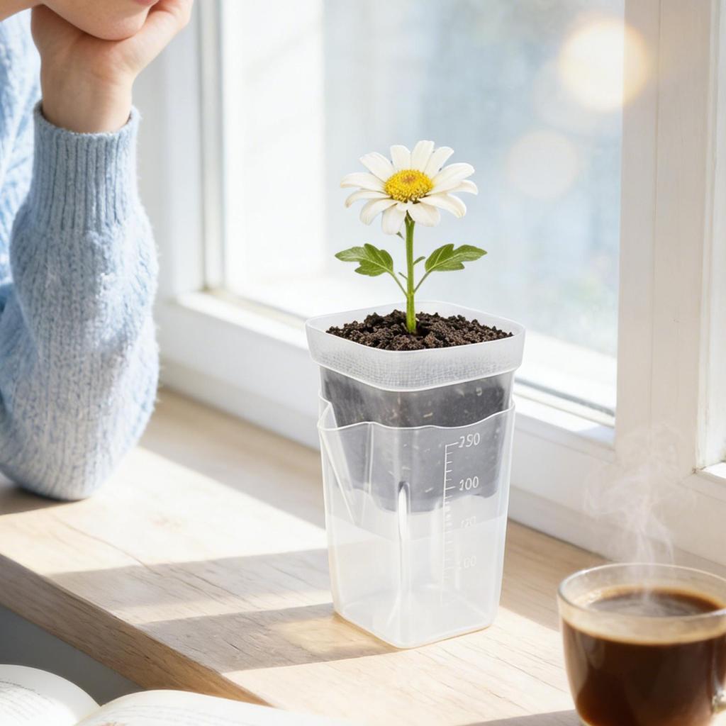12 Pcs Clear Nursery Planter 2 Inch Self Watering Planter Nursery Pots With Humidity Dome Adjustable Vent Cultivation Box
