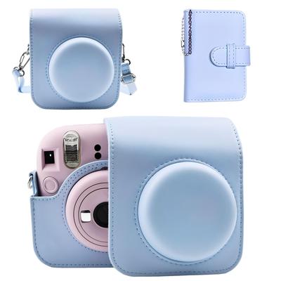 Mini 12 Kamera-Etui-Album-Set Kompatibel mit Fujifilm Instax Mini 12 Sofortbildkamera PU-Leder Schutzhülle mit verstellbarem Schultergurt Album