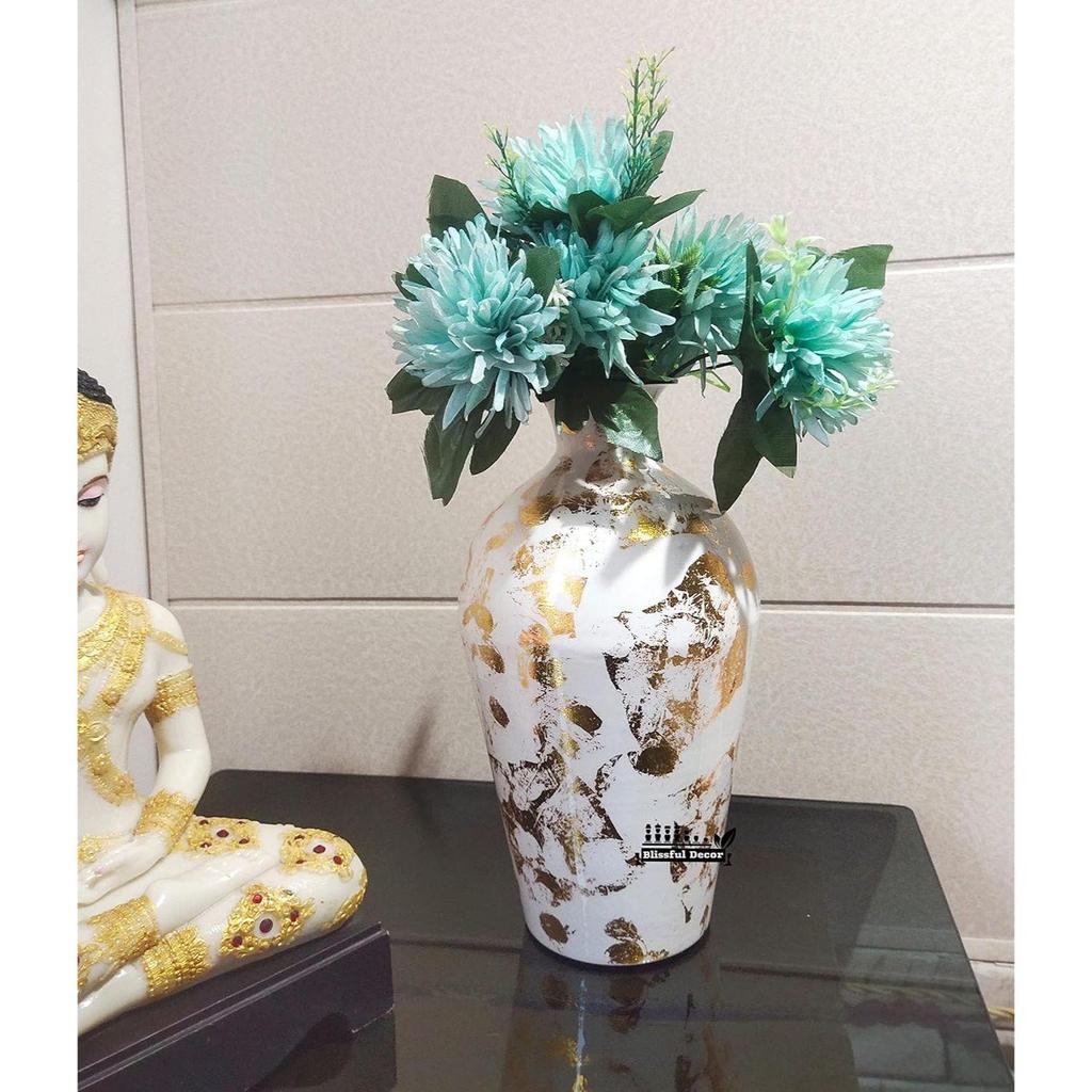 Cast Iron Metal Flower Vase for Home Decor and Living Room Vintage Antique Decor