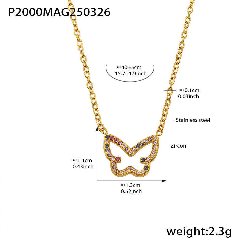 Qiong Yao Butterfly Pendant Necklace - Chic Stainless Steel Luxury for Trendsetters