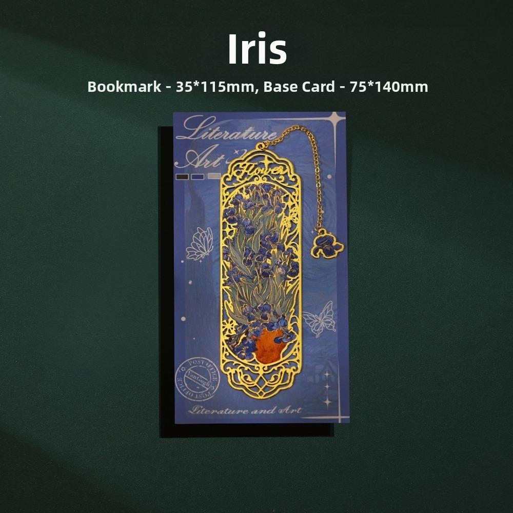 Metal Material Metal Bookmarks Classical Style Van Gogh Oil Painting Bookmarks  for Student Gift