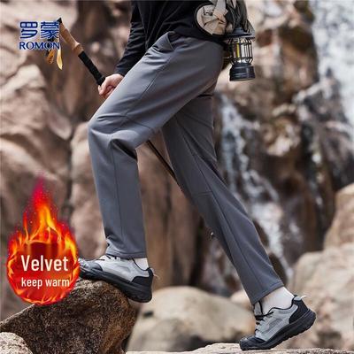 Luomeng Men's Thickened Fleece Softshell Outdoor Sports Pants