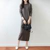 Women Sweater Dress 100% Wool MODERN NEW SAGA O-neck Knit Long Pullover Winter Jumpers Wool Long Dress Female