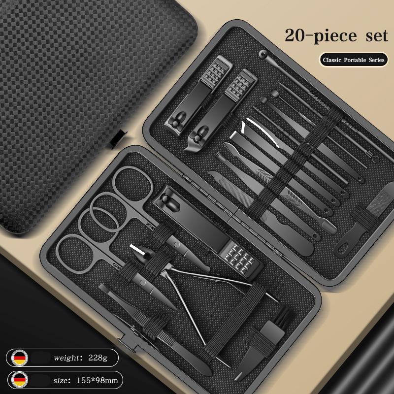 Cross-border Beauty Carbon Steel Portable Luxury 24-in-1 Nail Set Full Manicure Kit Dead Skin Cutters Oblique Cut for