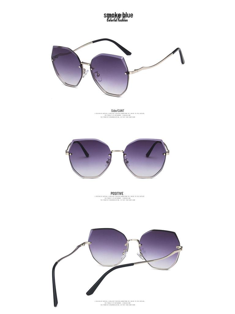 2021 Fashion Polygon Rimless Sunglasses for Women – Korean Street Style Trend