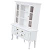 Miniature Cabinet Wooden 1/12 Scale Dollhouse Bookcase Cupboard with Openable Door Drawer for Room White